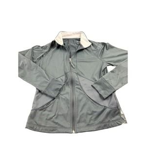 Danskin Now Size M 8-10 Gray Long Sleeve with Thumb Holes‎ Full Zip Women's